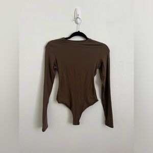 Skims Fits Everybody Long Sleeve Crew Neck Bodysuit